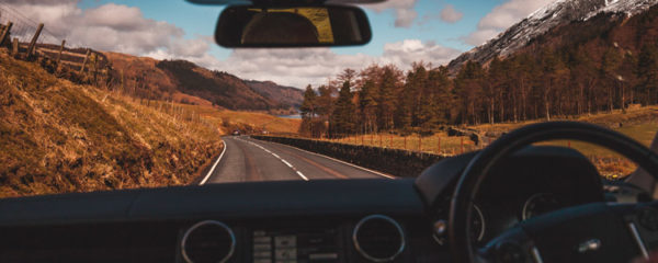 Vue du conducteur de voiture