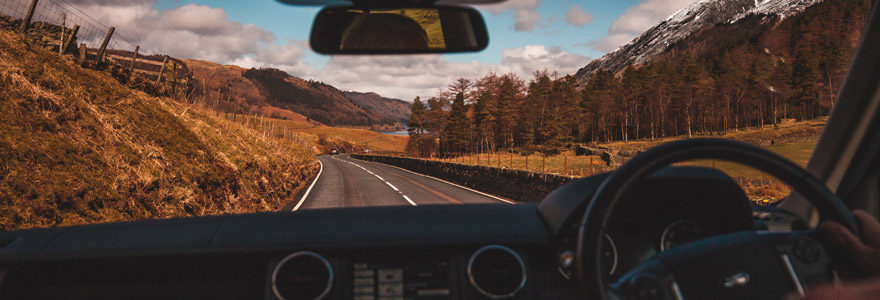 Vue du conducteur de voiture